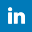 A blue LinkedIn icon with a white lower-case i and n in the centre